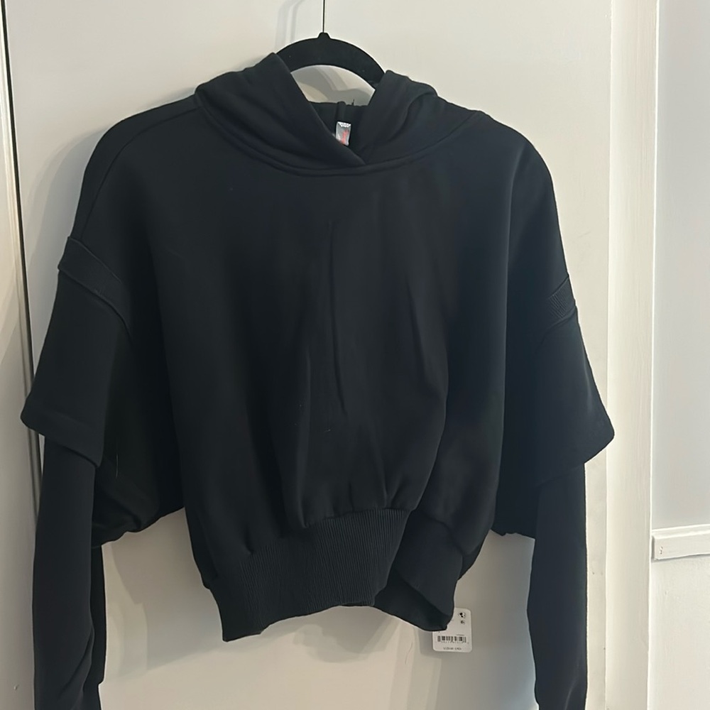Free People Movement Crop Sweatshirt Black Size extra  small